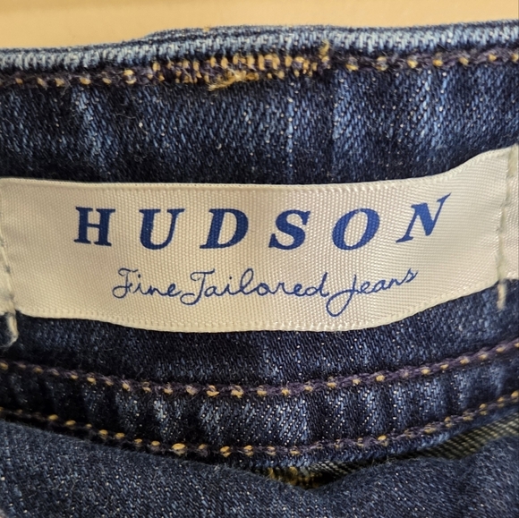 Hudson | Dark Wash Boot Cut Low Rise Jeans Size 30 Button Flap Back Pockets - Picture 3 of 6